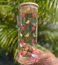 Strawberry Mango Slim Glass Dual Tumbler