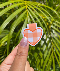 Gingham Mango Hearts Magnetic Bookmark