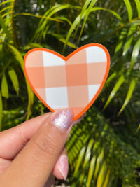 Jumbo Mango Gingham Heart Sticker