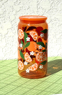 "Main Squeeze" Orange Glass Tumbler