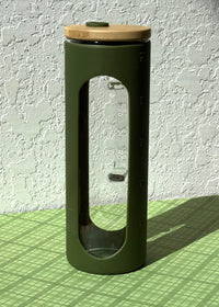 "Number 11 (Green)"Slim Glass Tumbler w/ Silicone Sleeve