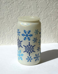 "Winter Snowflake" Iridescent Glass Tumbler