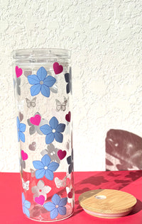 "Butterfly Garden" Slim Glass Dual Tumbler