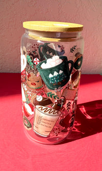 "Christmas in a Cup" Glass Tumbler