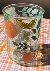 "Peachy Keen" Mason Glass Cup